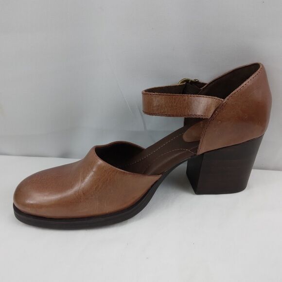 Born Haida Mary Jane Maryjane Pump Brown Leather Heels Size 10 M - Picture 7 of 13